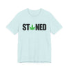 Stoned Pot Leaf Graphic Tee | Unisex Short Sleeve T-Shirt, Relaxed Cannabis Tee, Perfect for Parties, Festivals or Gifts, Fun Comfortable Streetwear For Potheads