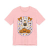Halloween Ghost & Cat Graphic Tee | Unisex Short Sleeve T-Shirt, Cute Ghost Tee, Spooky Season Apparel, Fall Festivity Clothing