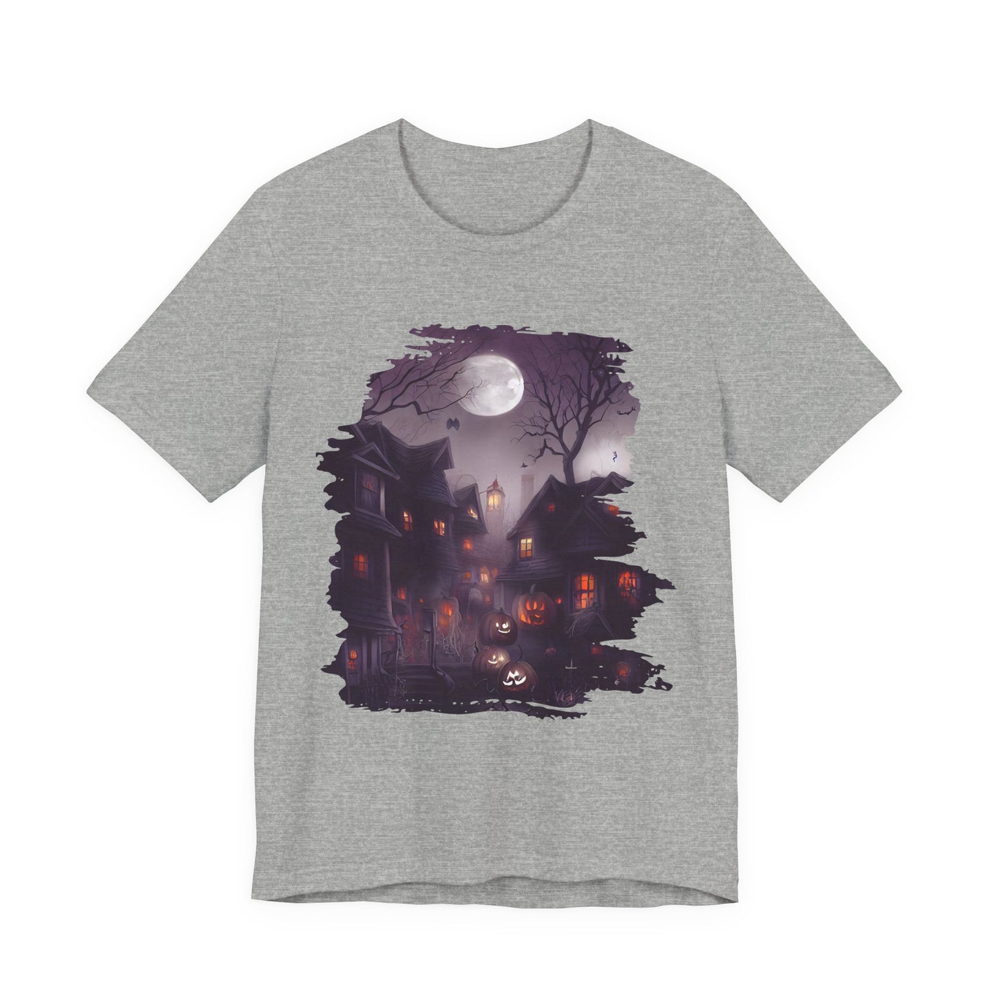 Mystical Halloween Night Tee, Unisex Short Sleeve T-Shirt, Halloween Shirt, Spooky Tee, Fall Fashion, Ghostly Vibes