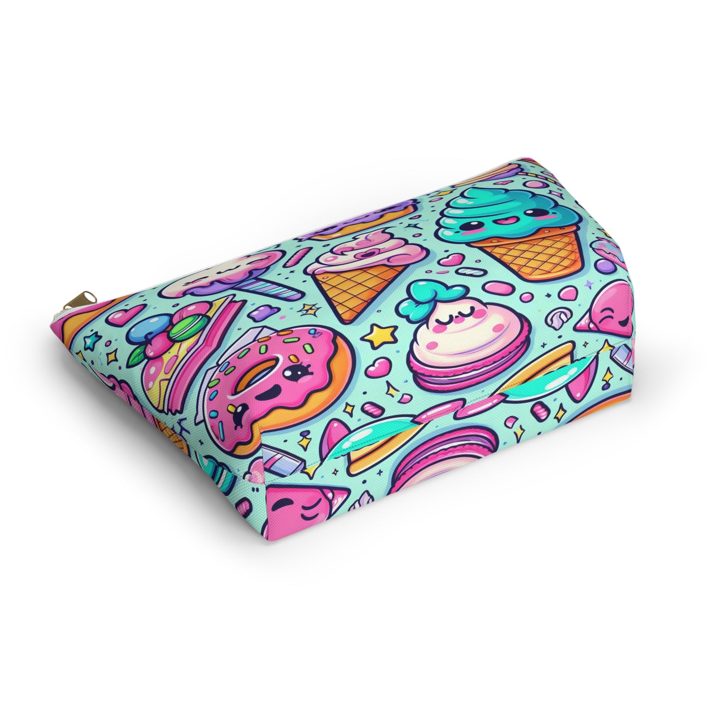Cute Ice Cream Accessory Pouch - Sweet Treats Makeup Bag, Fun Gift for Snack Lovers, Summer Vibes, Travel Organizer, Birthday Present