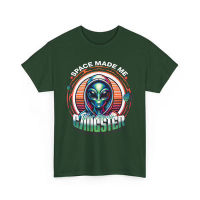 Alien Gangster Tee | "Space Made Me Gangster" Retro UFO Graphic Sci‑Fi T-Shirt