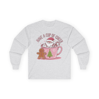 Christmas Cheer Unisex Long Sleeve Tee | Have a Cup of Cheer, Cute Holiday Shirt