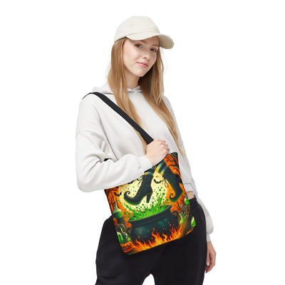Halloween Witch Tote Bag, Spooky Shopping Bag, Trick or Treat Bag, Witchcraft Gift, Fall Fashion Accessory