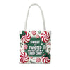 Candy Cane Christmas Tote Bag | Festive Holiday Gift & Shopping Bag