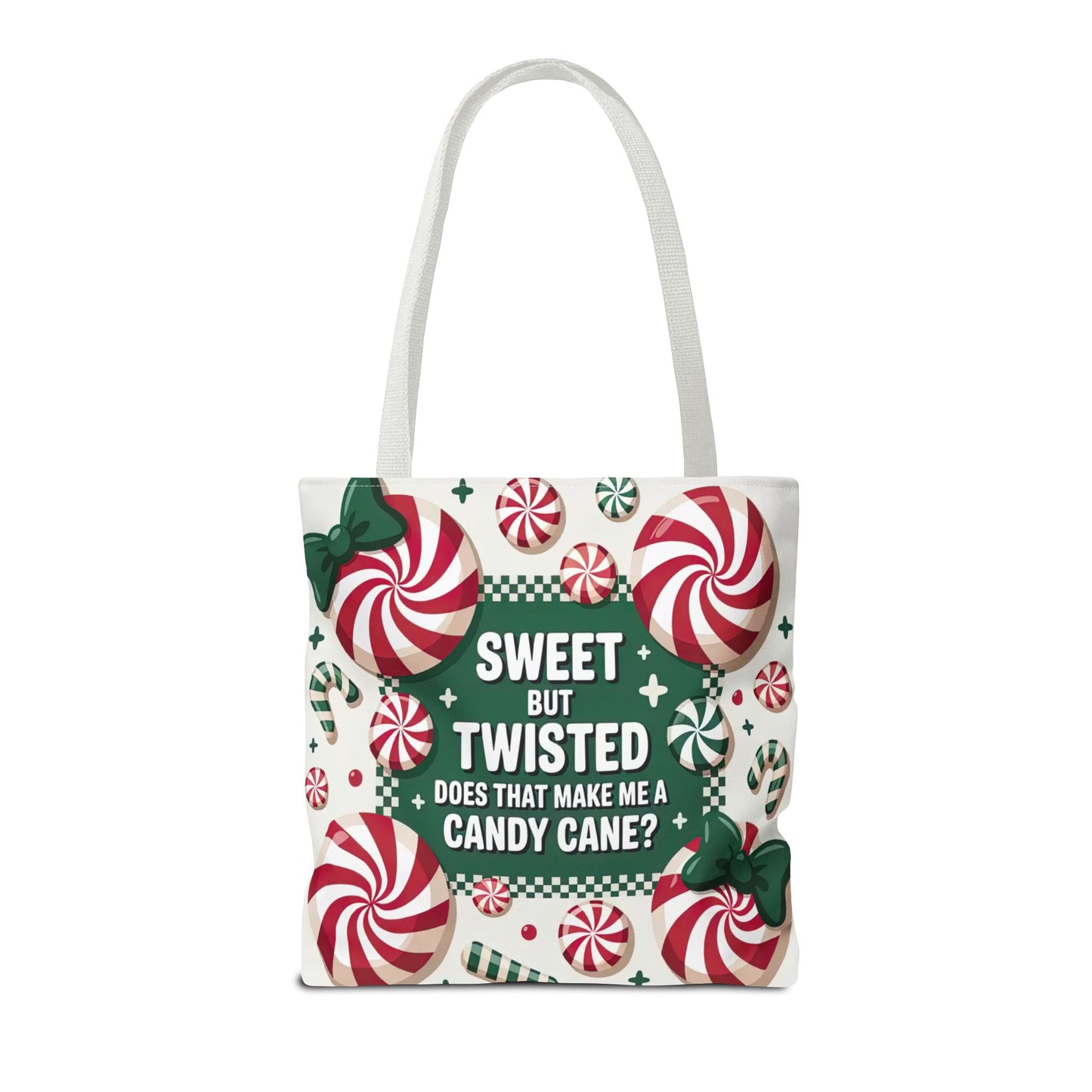 Candy Cane Christmas Tote Bag | Festive Holiday Gift & Shopping Bag