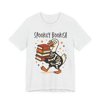 Spookily Bookish Tee, Perfect for Book Lovers, Great Gift for Halloween, Tees for Casual Wear, Quirky Duck Design