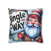 "Jingle All the Way" Santa Christmas Pillowcase | Holiday Decorative Throw Pillow Cover COVER ONLY