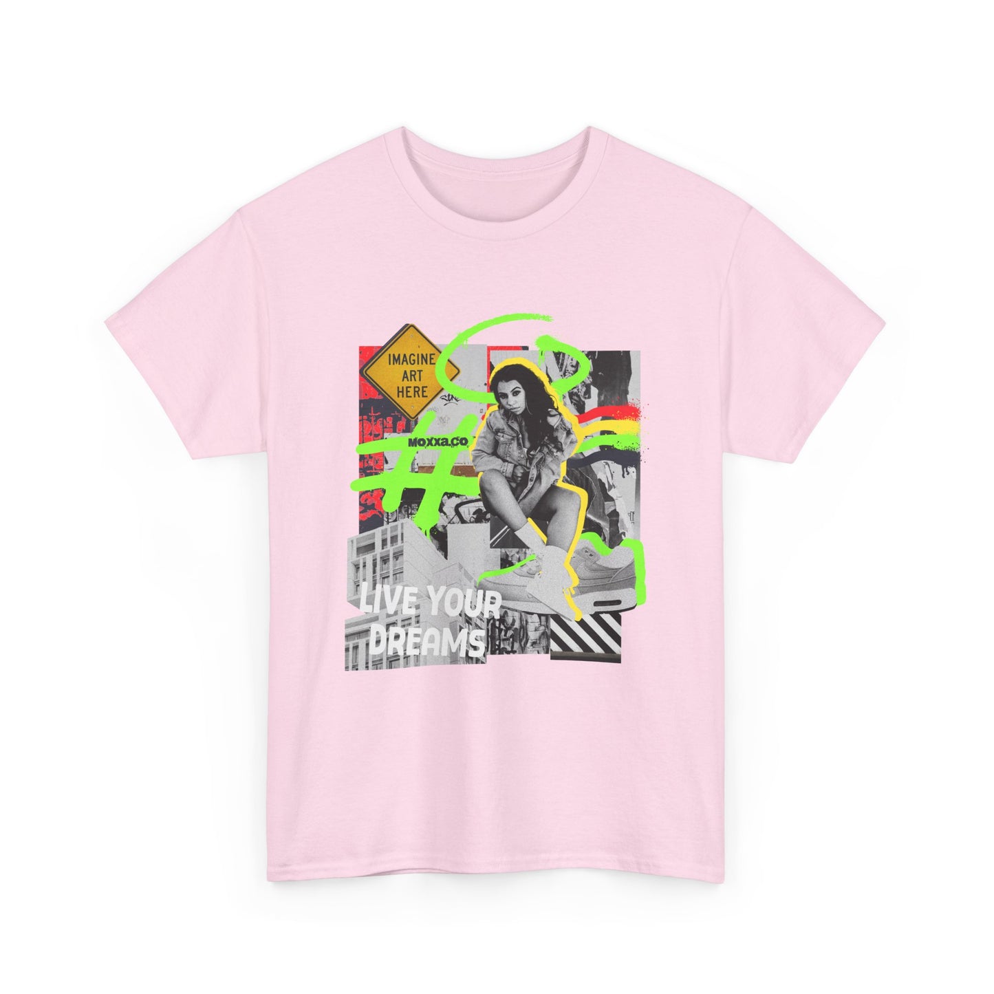 "Live Your Dreams" Streetwear Art Collage Unisex Tee | Streetwear T-Shirt, Urban Clothing