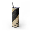 Chic Leopard Print 20oz Skinny Tumbler With Straw, Stylish Travel Mug, Modern Home Decor, Gift for Mom, Coffee or Tea Cup