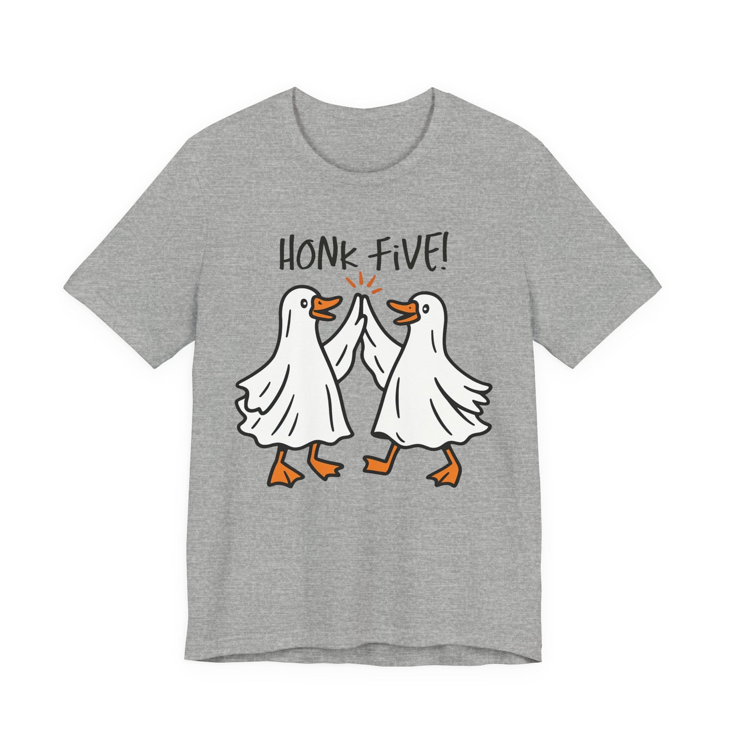 Halloween Geese Ghosts - Honk Five Unisex Tee, Fun Graphic Shirt, Casual Wear, Gift for Animal Lovers, Lighthearted Apparel