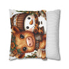 Farmhouse Decor Cozy Cow & Snowman Christmas Pillowcase | Holiday Decorative Throw Pillow Cover COVER ONLY