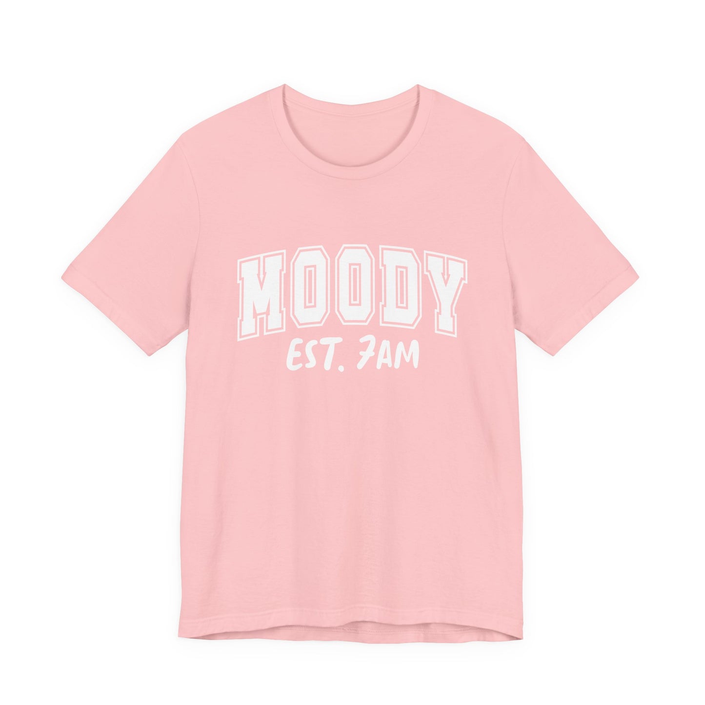 Moody EST. 7AM Graphic Tee | Unisex Short Sleeve T-Shirt, Relaxed T-Shirt for Comfy Days, Perfect Gift for Coffee Lovers, Mood & Vibe Shirt, Casual Wear