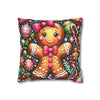 Gingerbread Girl Holiday Christmas Pillowcase | Holiday Decorative Throw Pillow Cover COVER ONLY
