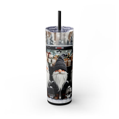 Winter Gnome Christmas 20oz Skinny Tumbler with Straw | Holiday Tumbler Gift For Everyone