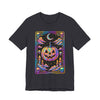 Halloween Pumpkin Tarot Card Graphic Tee, Unisex Short Sleeve T-Shirt, Spooky Vibes, Fall Festival Wear, Trick-or-Treat Shirt, October Celebration
