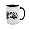 Halloween Cat Accent Coffee Mug, Cute Skeleton Cats Mug, Spooky Gifts, Black Cat Mug for Halloween, Witchy Home Decor