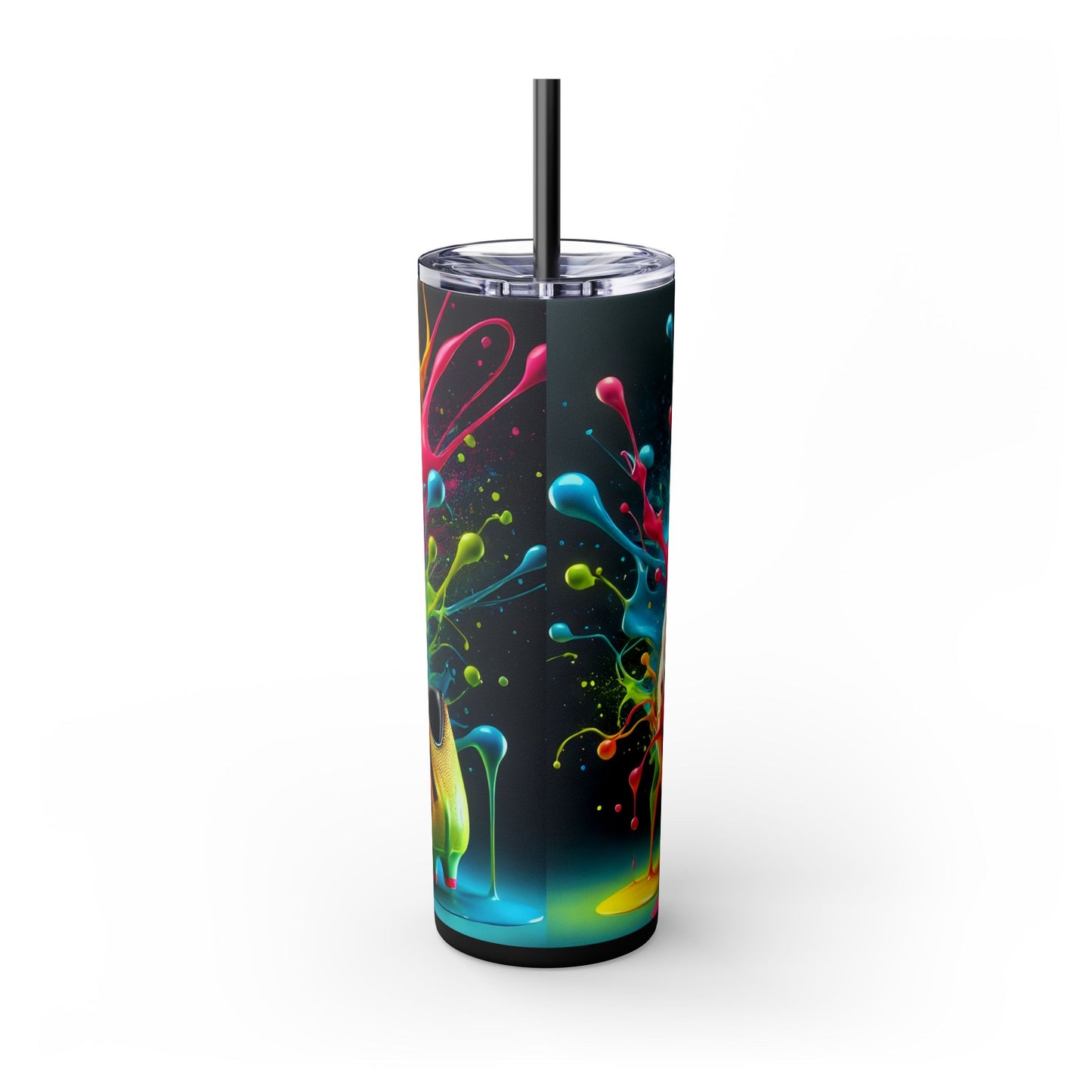 Colorful Soccer 20oz Skinny Tumbler With Straw - Perfect for Gamers, Sporty Gifts, Fun Hydration, Birthday, Everyday Use