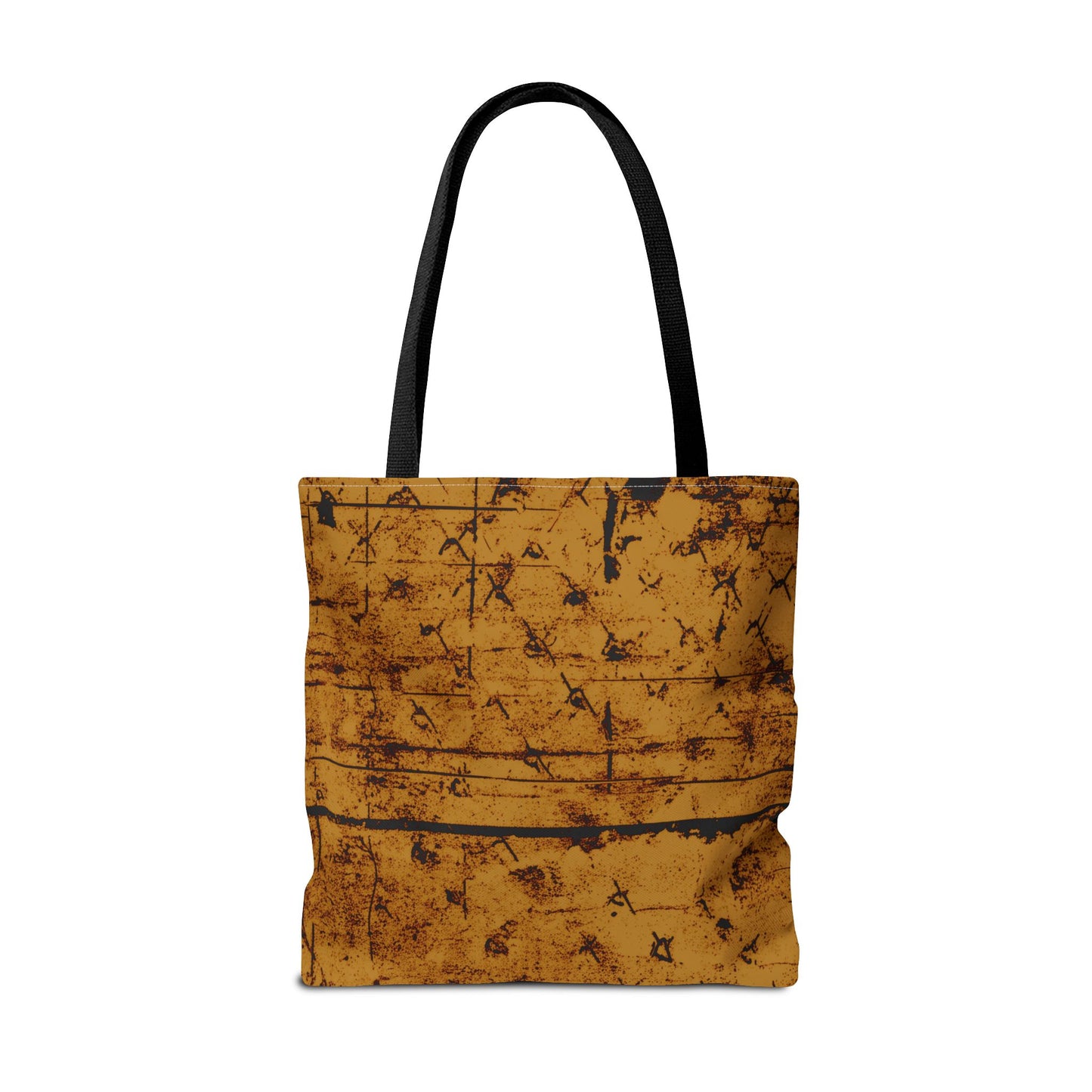 "Rated R for Rough Edges" Orange Grunge Canvas Tote | All Over Print Urban Streetwear Tote Bag