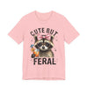 Cute But Feral Raccoon Graphic Tee | Unisex Short Sleeve T-Shirt, Fun Casual Shirt, Gift for Animal Lovers, Summer Tee, Unique Graphic Tee
