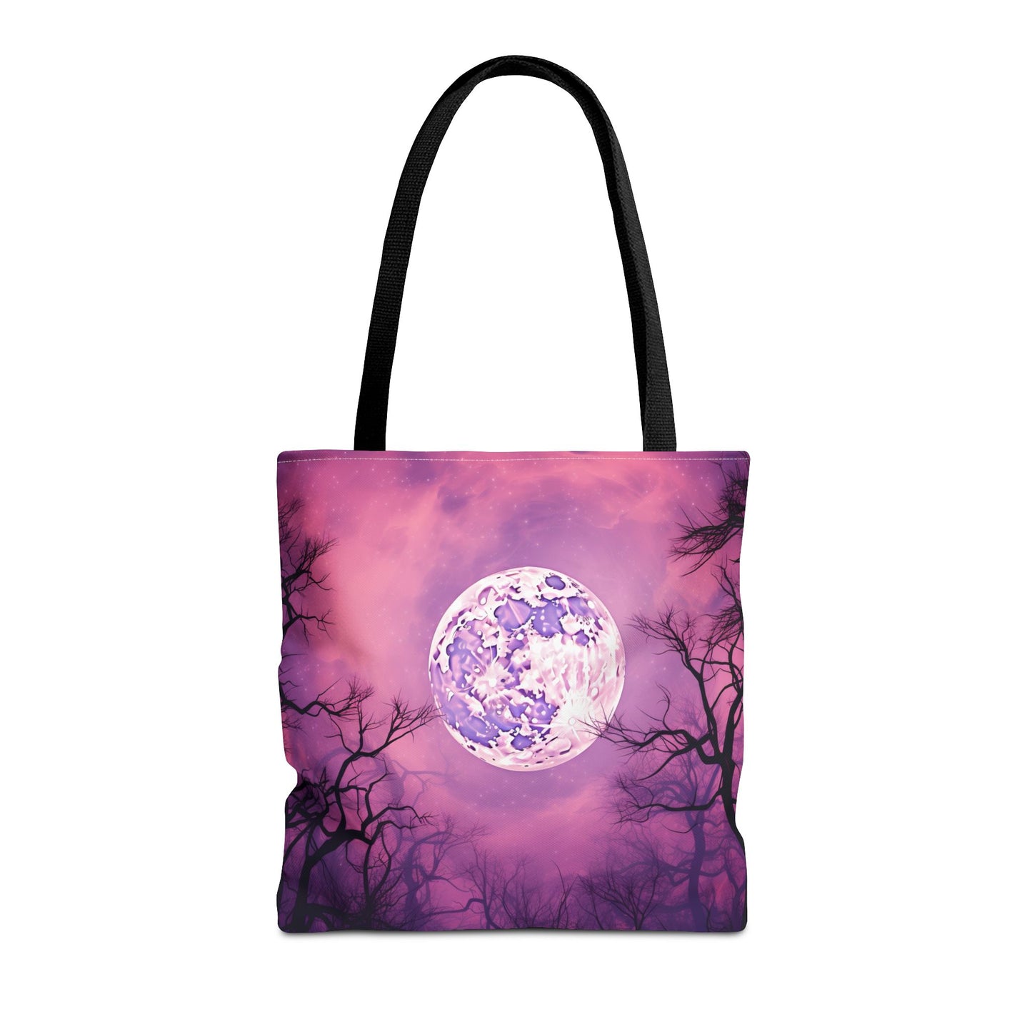 Moonlit Night Tote Bag, Celestial Vibes, Reusable Shopping Bag, Gift for Nature Lovers, Purple Moon Design