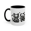 Halloween Cat Accent Coffee Mug, Cute Skeleton Cats Mug, Spooky Gifts, Black Cat Mug for Halloween, Witchy Home Decor