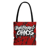 Unfiltered Chaos Red Barbed Wire Tote Bag | All Over Print Urban Grunge Streetwear Tote Bag