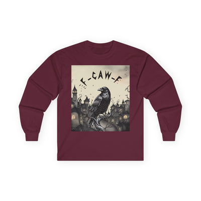 Gothic Raven F-CAW-F Crow Long Sleeve Tee – Alternative Fashion, Perfect for Halloween, Unisex Style