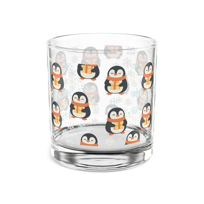 Festive Winter Penguin 10oz Rocks Glass | Christmas Holiday Cheer Drinkware