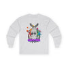 Gangster Graphic Streetwear Long Sleeve Tee | Color Splash Ski Mask with Crossed Guns Shirt