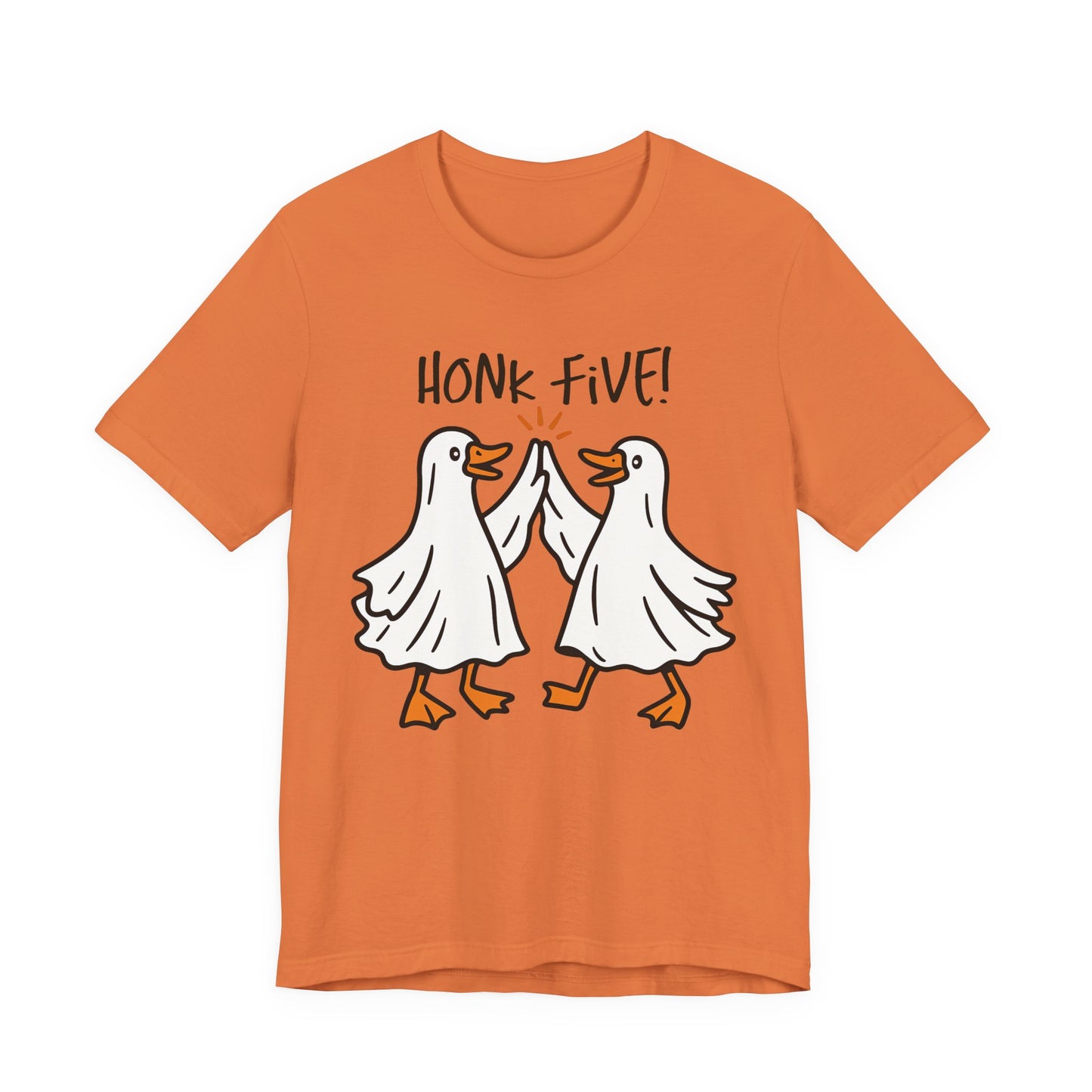 Halloween Geese Ghosts - Honk Five Unisex Tee, Fun Graphic Shirt, Casual Wear, Gift for Animal Lovers, Lighthearted Apparel
