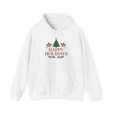 Happy Holidays Christmas Tree Hoodie | Christmas Festive Holiday Hooded Sweatshirt