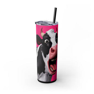 Moo Bitch Get Out The Way - Funny Cow 20oz Skinny Tumbler With Straw, Birthday Gift, Cow Lover, Party Drinkware, Adult Humor Drinkware, NSFW Cup