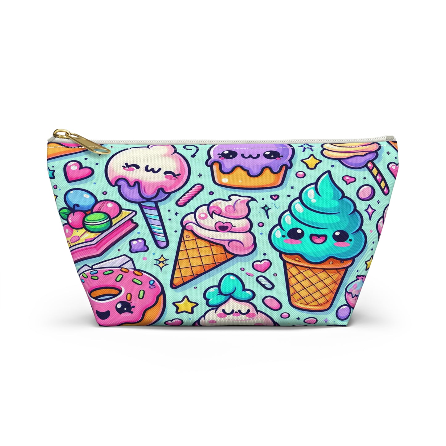Cute Ice Cream Accessory Pouch - Sweet Treats Makeup Bag, Fun Gift for Snack Lovers, Summer Vibes, Travel Organizer, Birthday Present