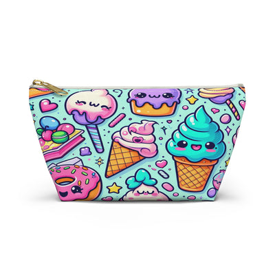 Cute Ice Cream Accessory Pouch - Sweet Treats Makeup Bag, Fun Gift for Snack Lovers, Summer Vibes, Travel Organizer, Birthday Present