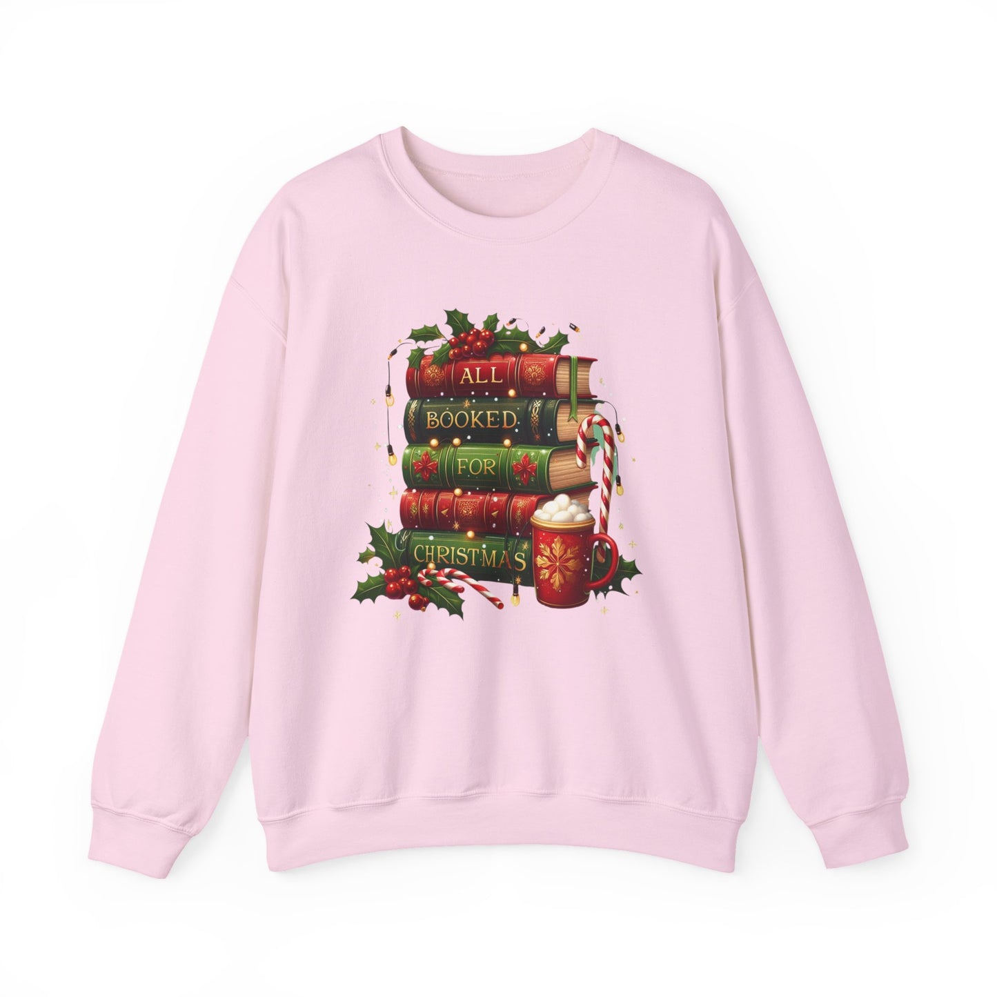 Christmas Book Lovers Unisex Crewneck Sweatshirt | Cozy Christmas Holiday Graphic Pullover