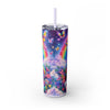 Magical Unicorn 20oz Skinny Tumbler With Straw - Reusable Drinkware for Kids & Adults, Birthday Gift, Rainbow Decor, Magical Decor