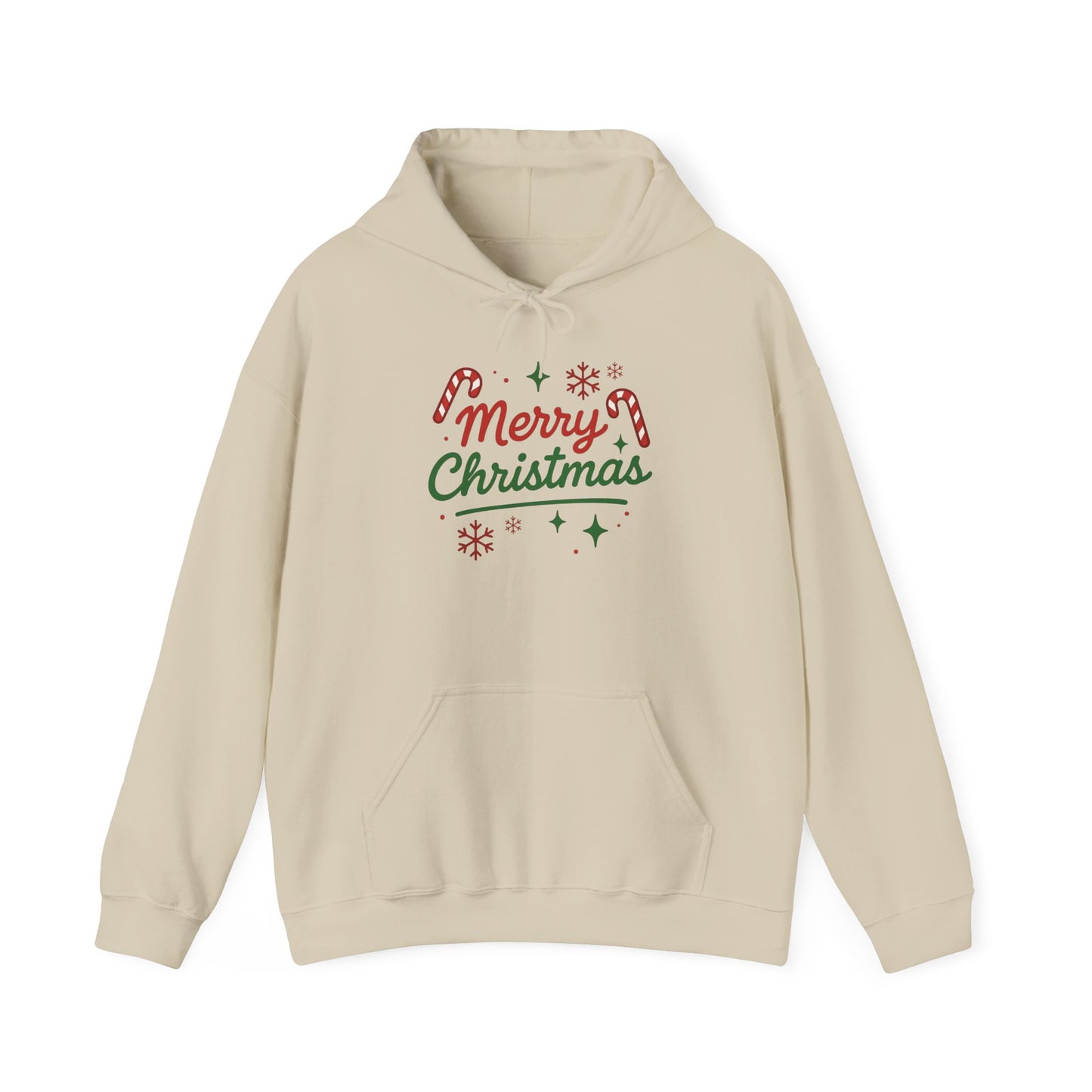 Merry Christmas Candy Cane Hoodie | Christmas Festive Holiday Hooded Sweatshirt