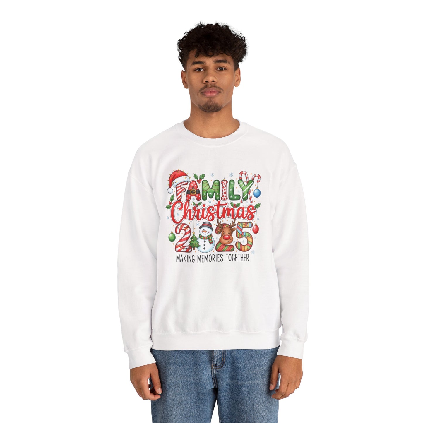 Family Christmas 2025 - Making Memories Together Unisex Crewneck Sweatshirt | Cozy Christmas Holiday Graphic Pullover