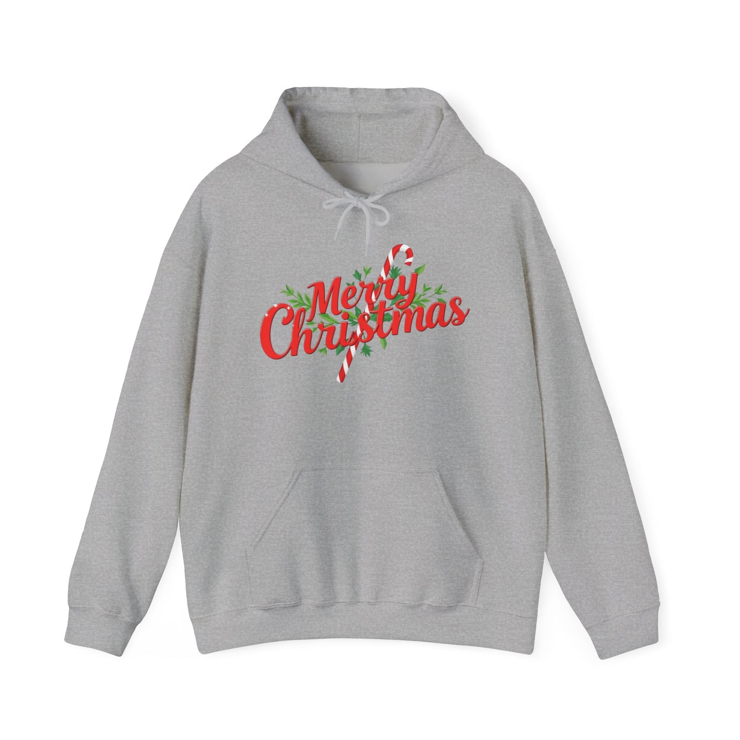 "Merry Christmas" Candy Cane Hoodie | Christmas Festive Holiday Hooded Sweatshirt