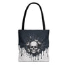 Gothic Skull Tote Bag, Halloween Gift, Gothic Decor, Edgy Fashion, Reusable Shopping Bag