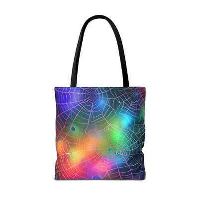Colorful Spiderweb Tote Bag | Vibrant Art Carryall | Perfect for Festivals, Everyday Use, or Halloween Celebrations