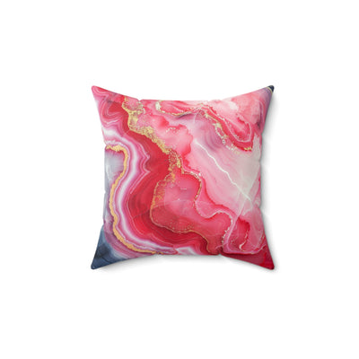 Pink Marbled Faux Suede Pillow - Elegant Home Decor, Cozy Couch Accent, Boho Chic Cushion, Gift for Her, Modern Living Room