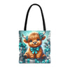Cute Highland Calf Christmas Tote Bag | Festive Holiday Gift & Shopping Bag