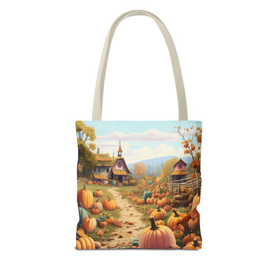 Autumn Harvest Tote Bag - Pumpkin Patch AOP, Eco-Friendly Grocery Bag, Fall Festival Accessory, Thanksgiving Gift, Seasonal Shopping Bag