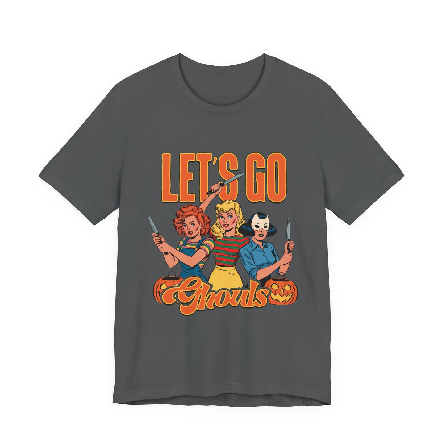 Let's Go Ghouls Halloween Graphic Tee, Unisex Jersey Short Sleeve T-Shirt, Let’s Go Ghouls, Spooky Shirt, Autumn Apparel, Costume Party Top