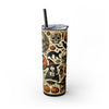 Halloween 20oz Skinny Tumbler With Straw, Spooky Drinkware, Perfect for Parties, Gifts, and Seasonal Celebrations
