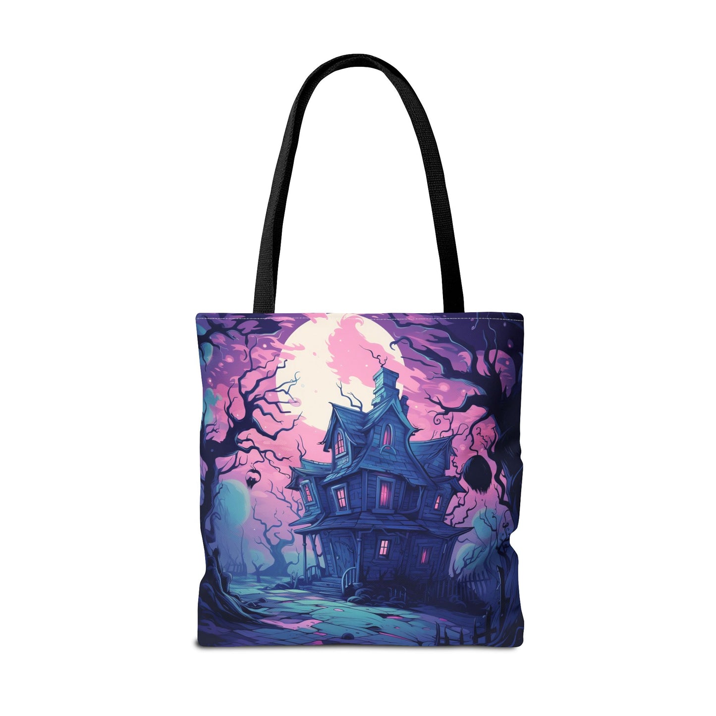 Spooky Haunted House Tote Bag | Perfect for Halloween, Trick or Treating, Cozy Nights, Gift for Halloween Lovers