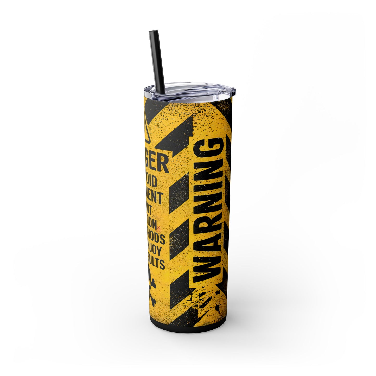 Danger To Avoid Argument, Do Not Question My Methods | 20oz Skinny Tumbler With Straw - Fun Gift for Sassy Friends, Adult Humor Drinkware, Ideal for Parties, Office Humor, Father's Day Gift