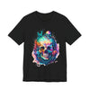 Colorful Skull Graphic Tee for Art Lovers, Unisex Jersey Tee for Halloween, Gothic Fashion, Unique Gift, Casual Wear
