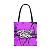 Barbed-Wire Babe Tote Bag | Pink Urban Grunge All-Over Print Streetwear Tote Bag